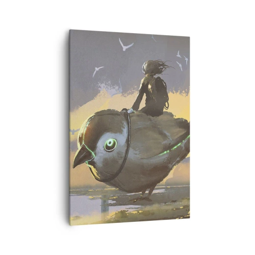 Lærredstryk - Billede på lærred - Et stop på en fantastisk rejse - 70x100 cm