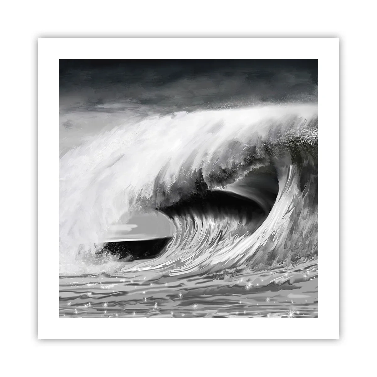 Plakat - Havets vrede - 50x50 cm