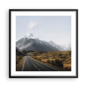 Plakat i sort ramme - Vejen til hjerte - 50x50 cm