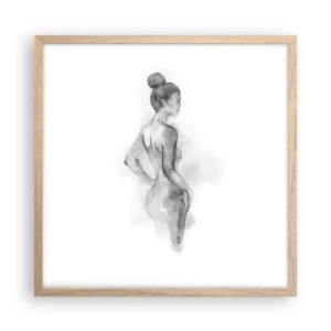 Plakat i ramme af lyst egetræ - Smukt som et maleri - 50x50 cm