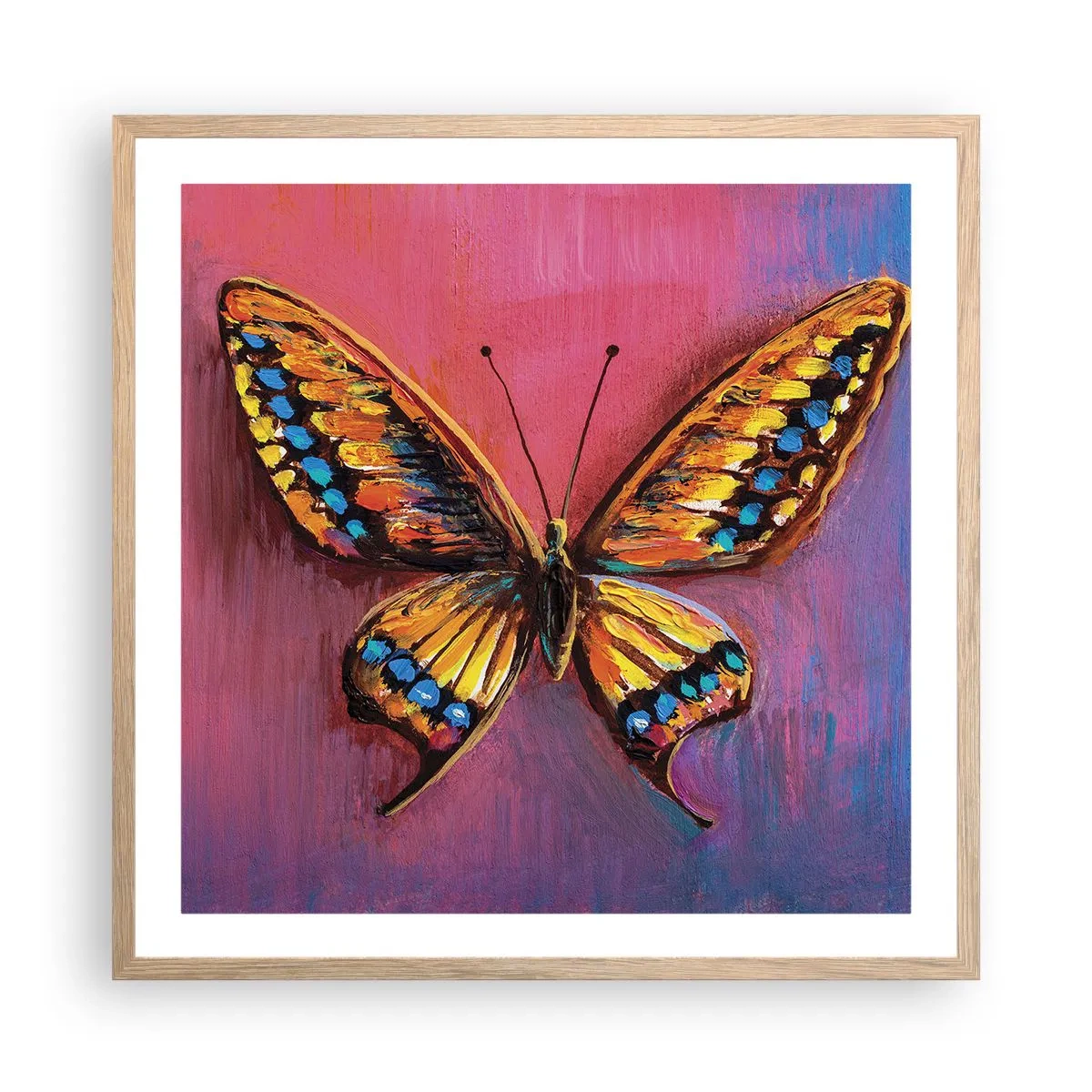 Plakat i ramme af lyst egetræ - Naturens juvel - 60x60 cm