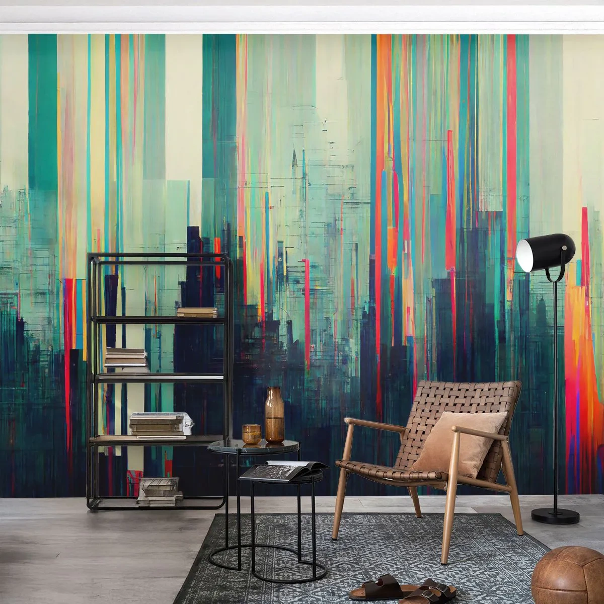 Fototapet Standard Eco - Futuristisk by - Abstraktion, Teknologi, By - 300x210 cm