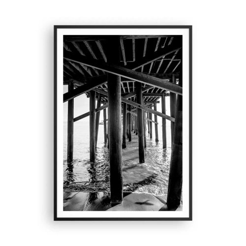Plakat i sort ramme - Strandskjul - 70x100 cm