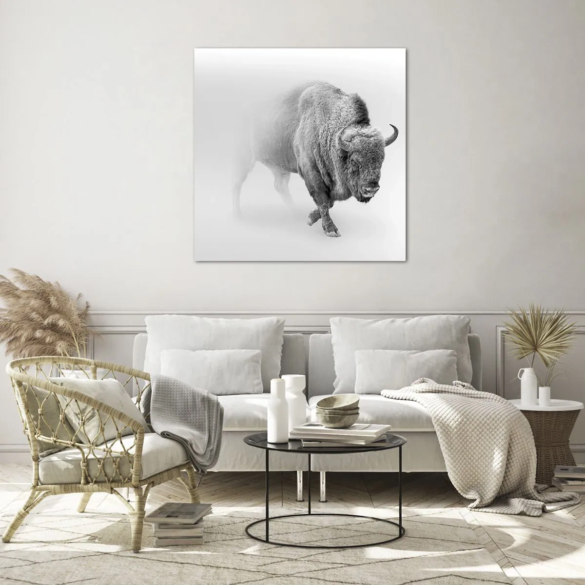 Billede på glas - Kongen af prærien - 70x70 cm