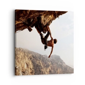 Lærredstryk - Billede på lærred - Verden skrumpede ind i en håndfuld på en klippeskrænt - 30x30 cm