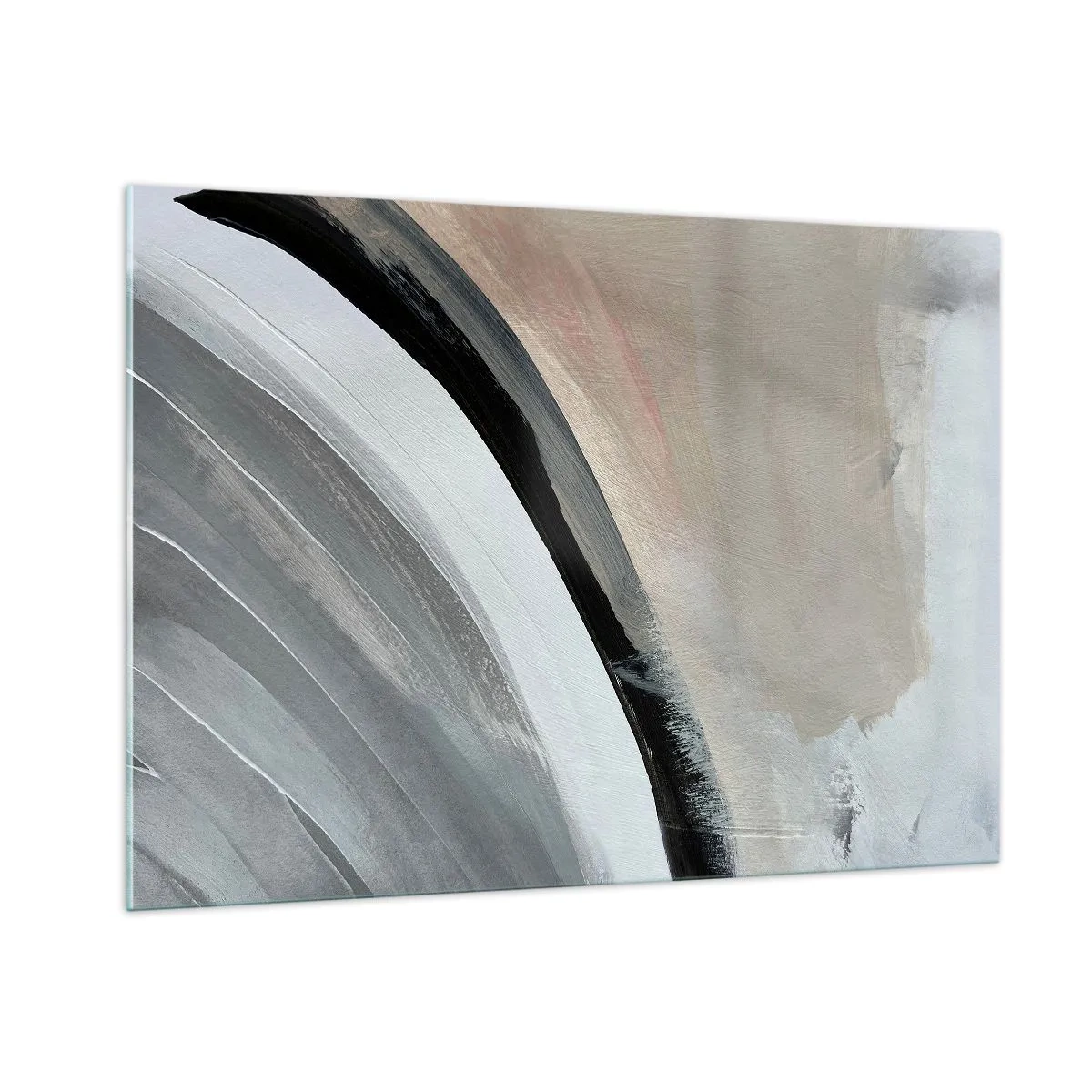 Billede på glas - Komposition: en bue af sort og gråt - 100x70 cm
