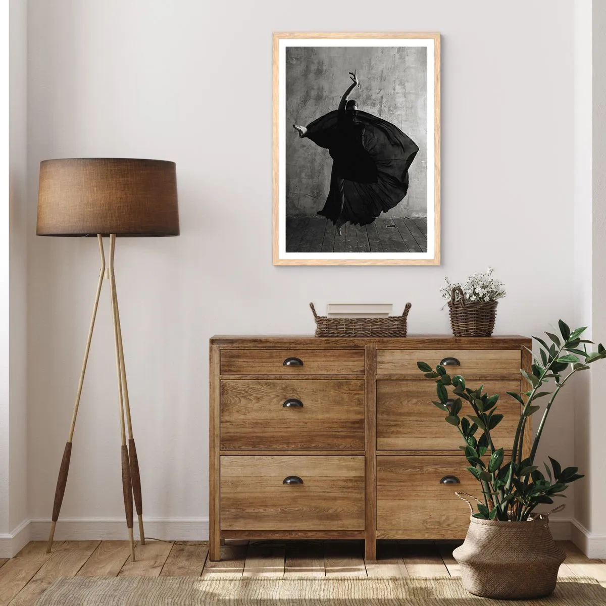 Plakat i ramme af lyst egetræ - Passioneret bælte - 40x50 cm