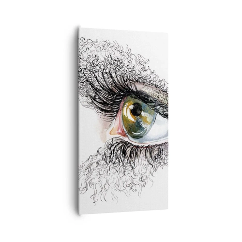 Lærredstryk - Billede på lærred - Se direkte ind i sjælen - 65x120 cm