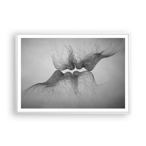 Plakat i hvid ramme - Vindens kys - 100x70 cm