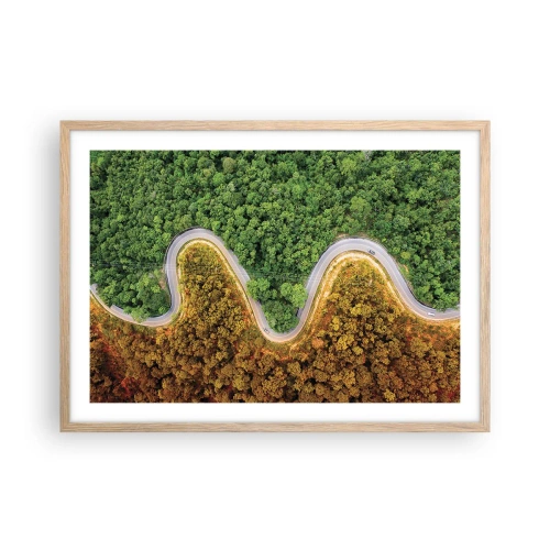 Plakat i ramme af lyst egetræ - Grænser og gennembrud - 70x50 cm