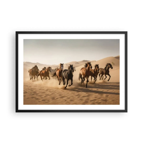 Plakat i sort ramme - Fri som vinden - 70x50 cm