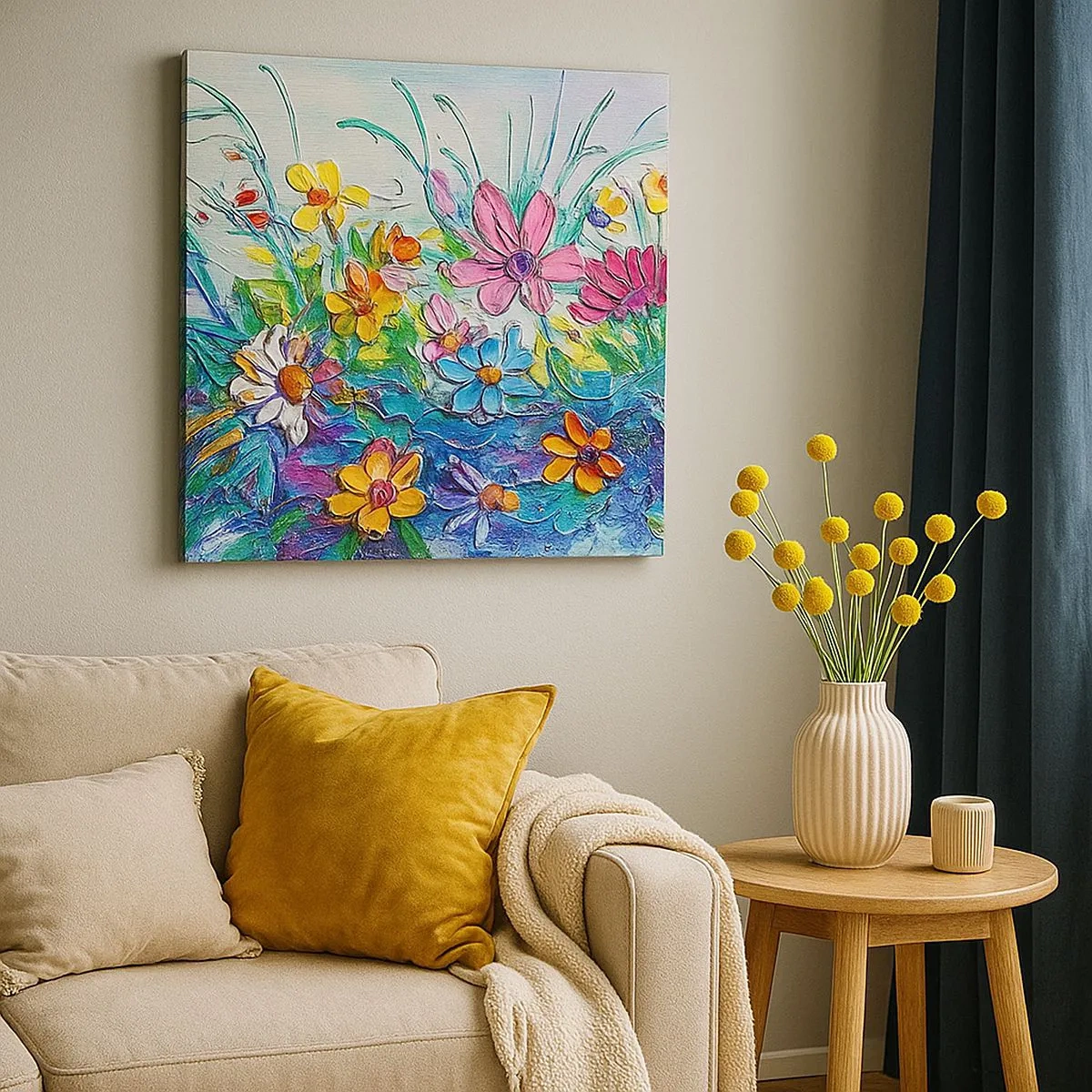 Lærredstryk - Billede på lærred - Overhovedet ikke et stilleben - 30x30 cm