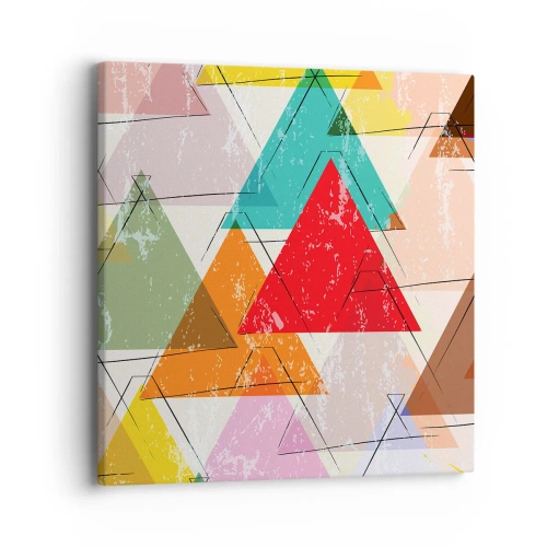 Lærredstryk - Billede på lærred - Tre og tre - 40x40 cm