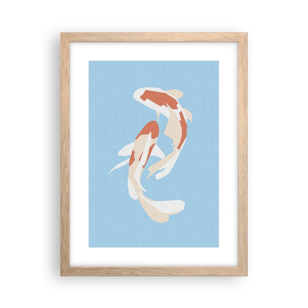Plakat i ramme af lyst egetræ - Spontan synkroniseret svømning - 30x40 cm