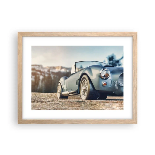 Plakat i ramme af lyst egetræ - Fordi stil betyder noget - 40x30 cm