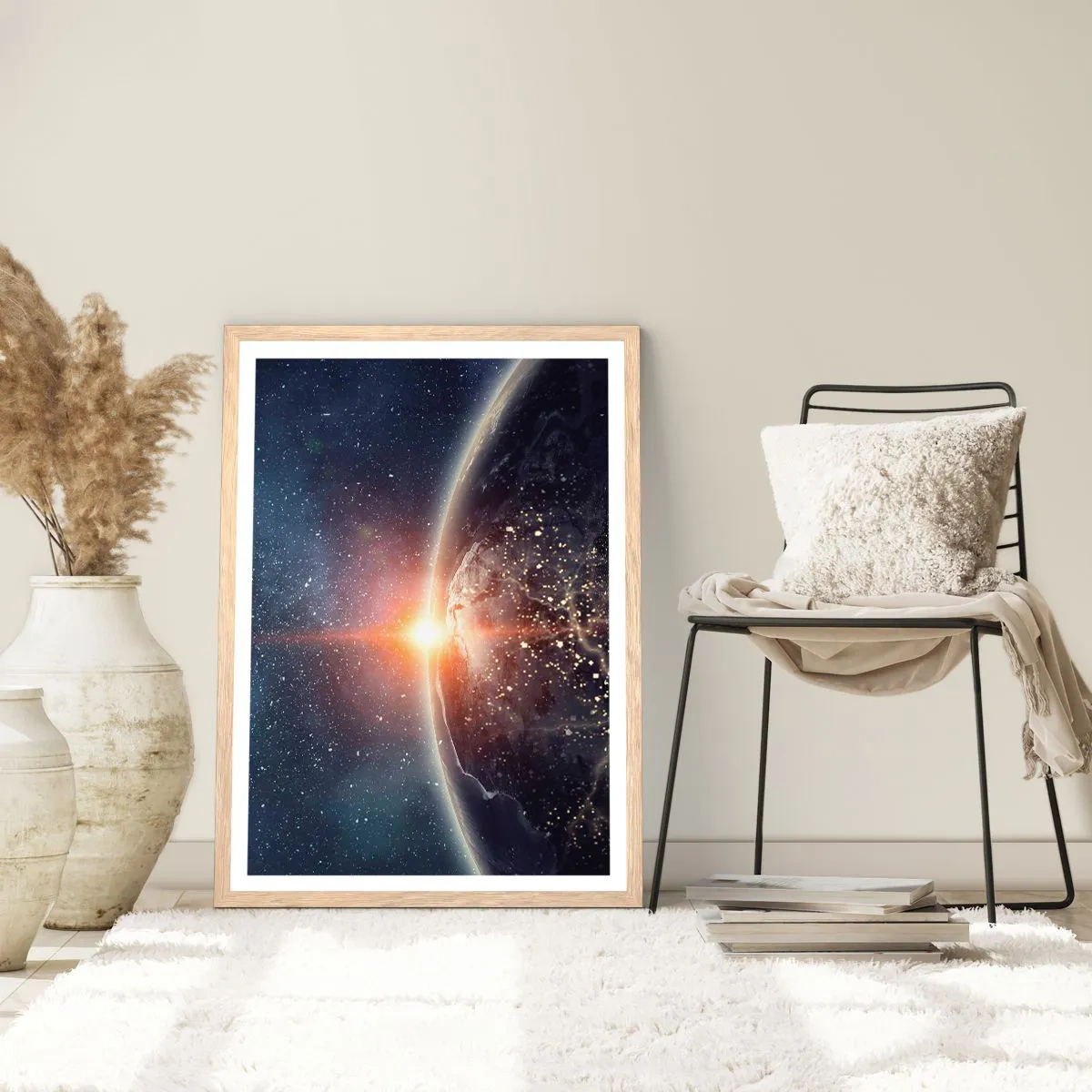 Plakat i ramme af lyst egetræ - I det nye perspektiv - 30x40 cm