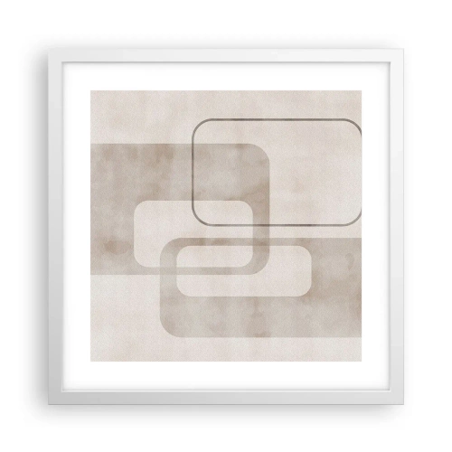 Plakat i hvid ramme - Geometrisk fuga - 40x40 cm