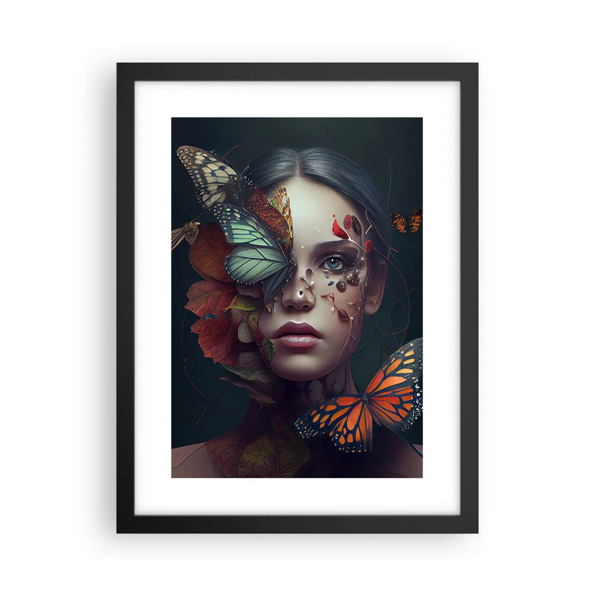 Plakat i sort ramme - En vidunderlig metamorfose - 30x40 cm