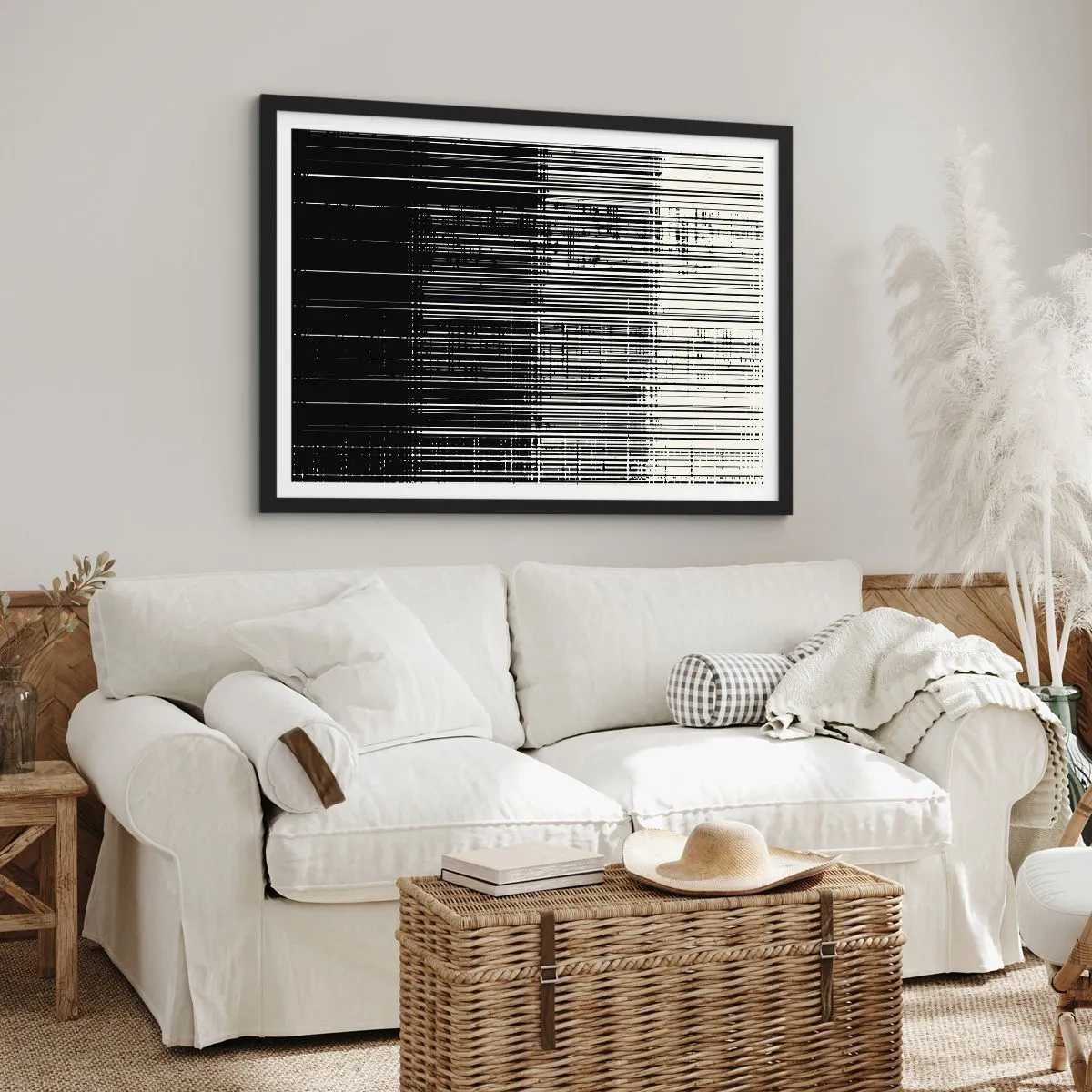 Plakat i sort ramme - Bølger og vibrationer - 70x50 cm