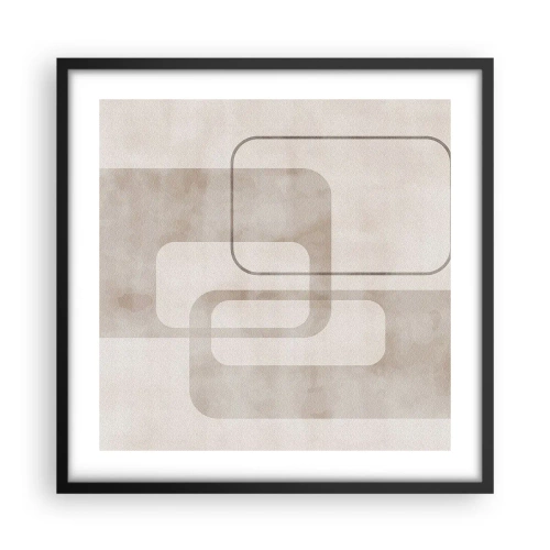 Plakat i sort ramme - Geometrisk fuga - 50x50 cm