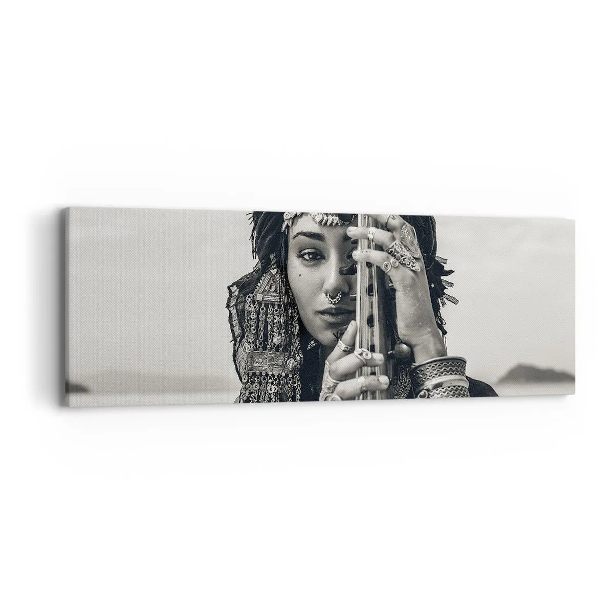 Lærredstryk - Billede på lærred - Selve den orientalske musik - 90x30 cm