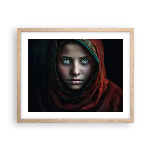 Plakat i ramme af lyst egetræ - Østens prinsesse - 50x40 cm