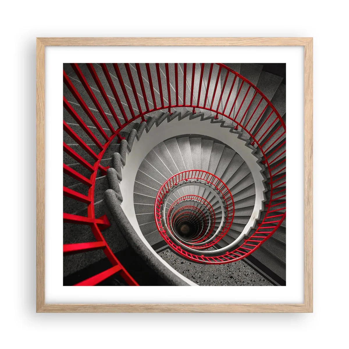 Plakat i ramme af lyst egetræ - Arkitektoniske lege - 50x50 cm