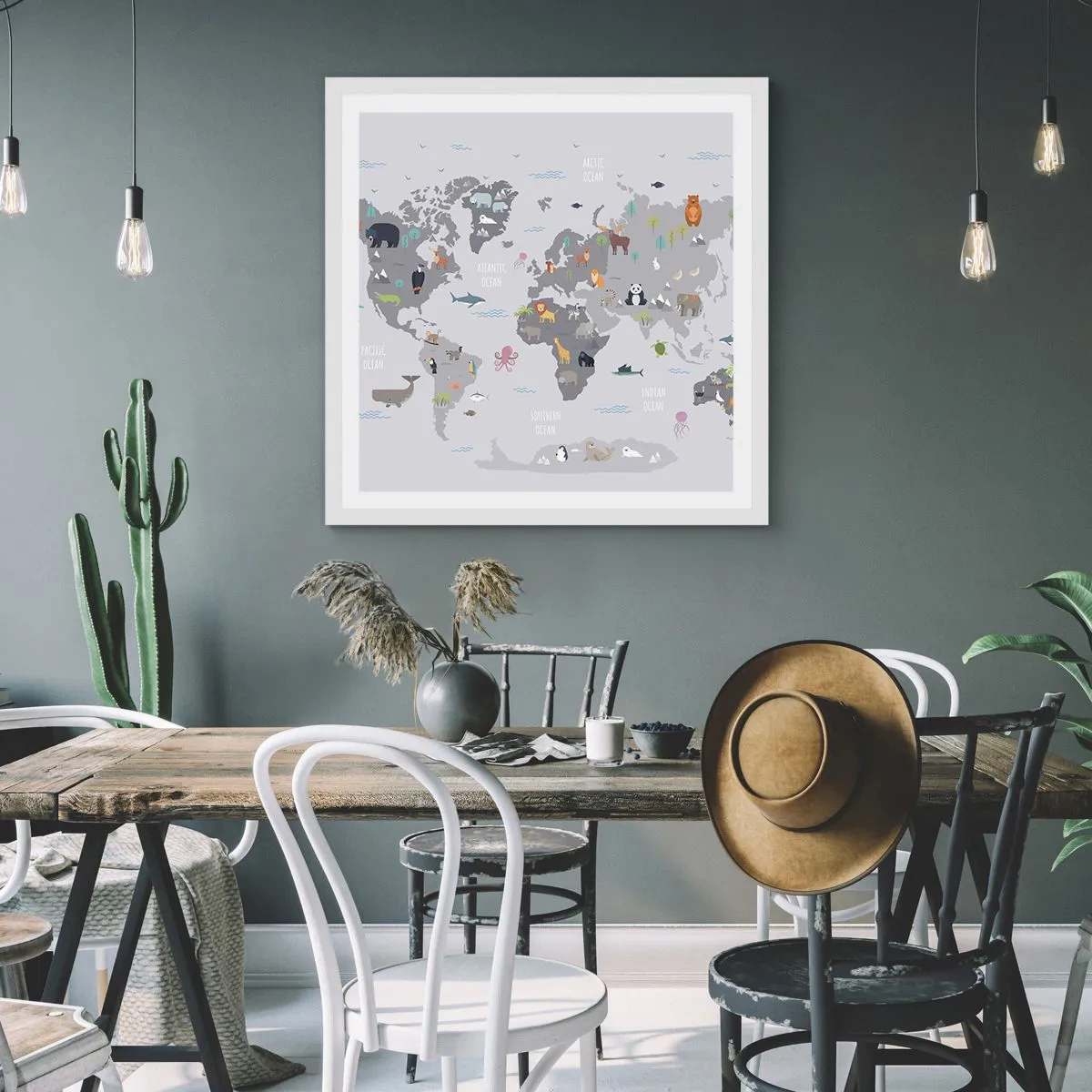 Plakat i hvid ramme - Fortæl mig, hvor du er fra... - 60x60 cm