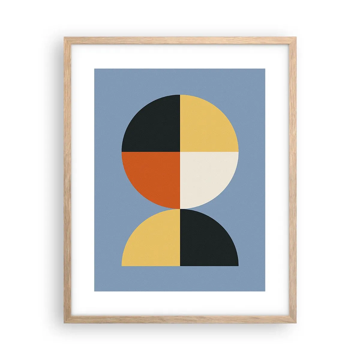 Plakat i ramme af lyst egetræ - Se og tæl - 40x50 cm