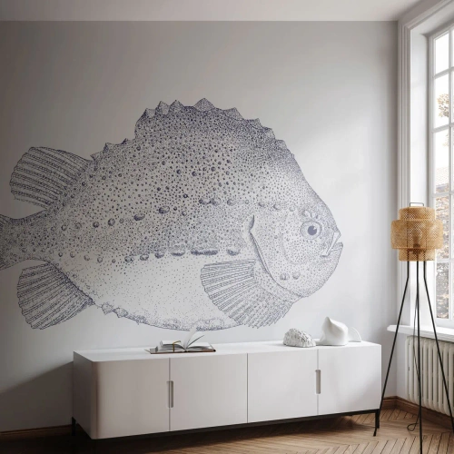 Fototapet Premium Sand - Til naturforskerens album - Fisk, Maritime, Ocean - 100x70 cm