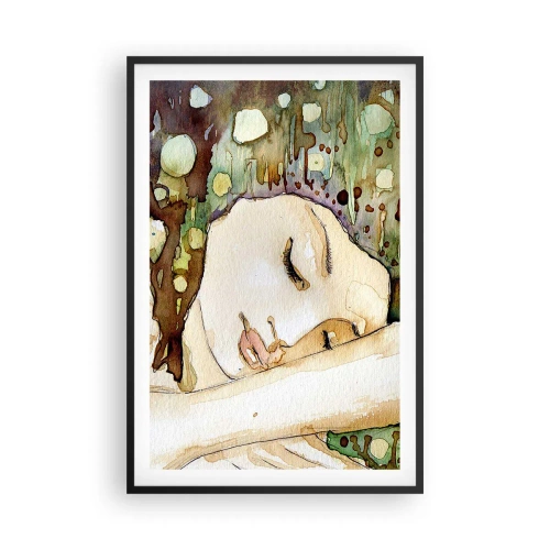 Plakat i sort ramme - Smaragd-violet drøm - 61x91 cm