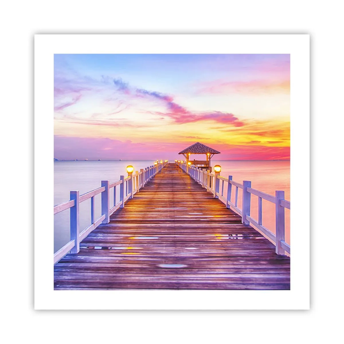 Plakat - Lilagylden stilhed om aftenen - 50x50 cm