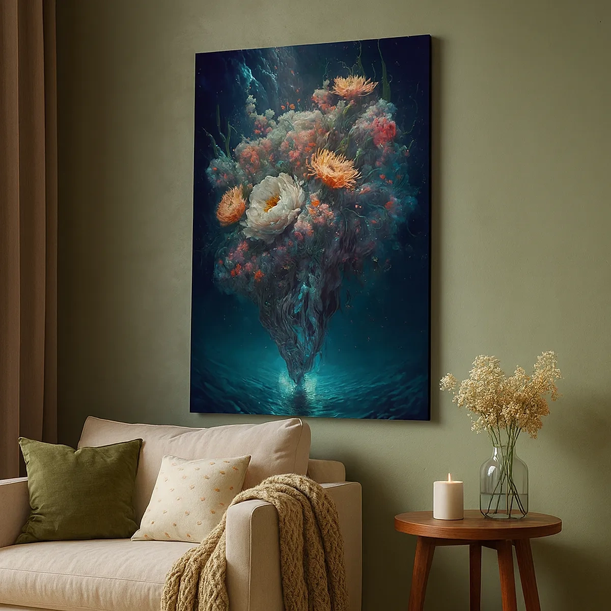 Lærredstryk - Billede på lærred - Mærkelig have - 50x70 cm