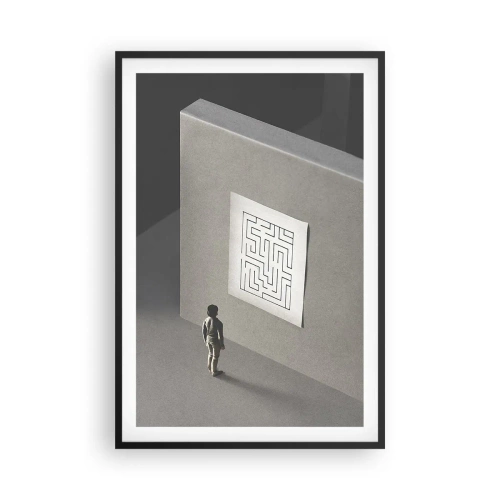 Plakat i sort ramme - Men hvor er jeg? - 61x91 cm