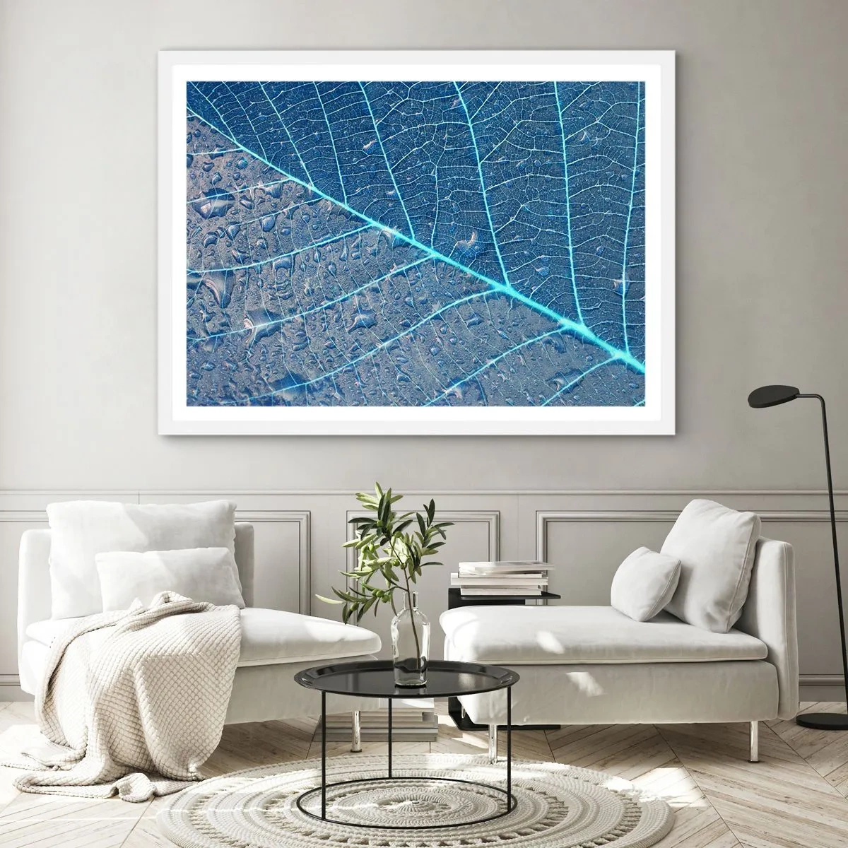 Plakat i hvid ramme - Livet i det blå - 91x61 cm