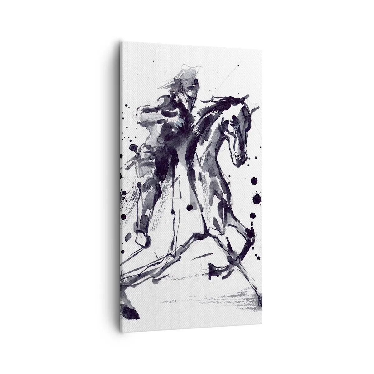 Lærredstryk - Billede på lærred - Sort ridder - 55x100 cm