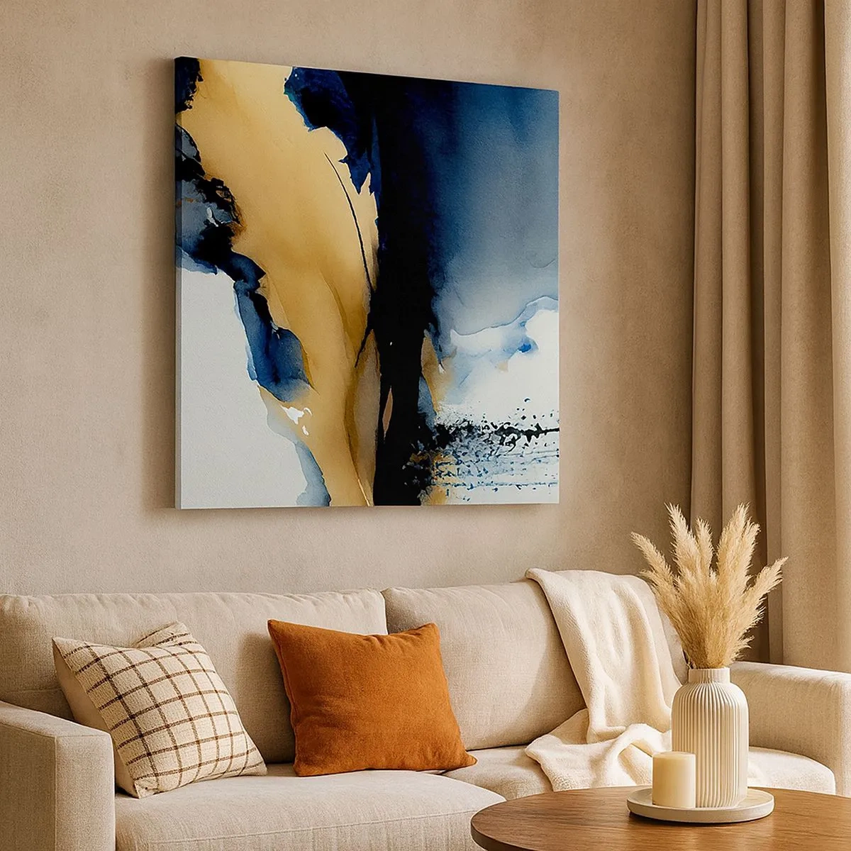 Lærredstryk - Billede på lærred - Bag sløret - 30x30 cm