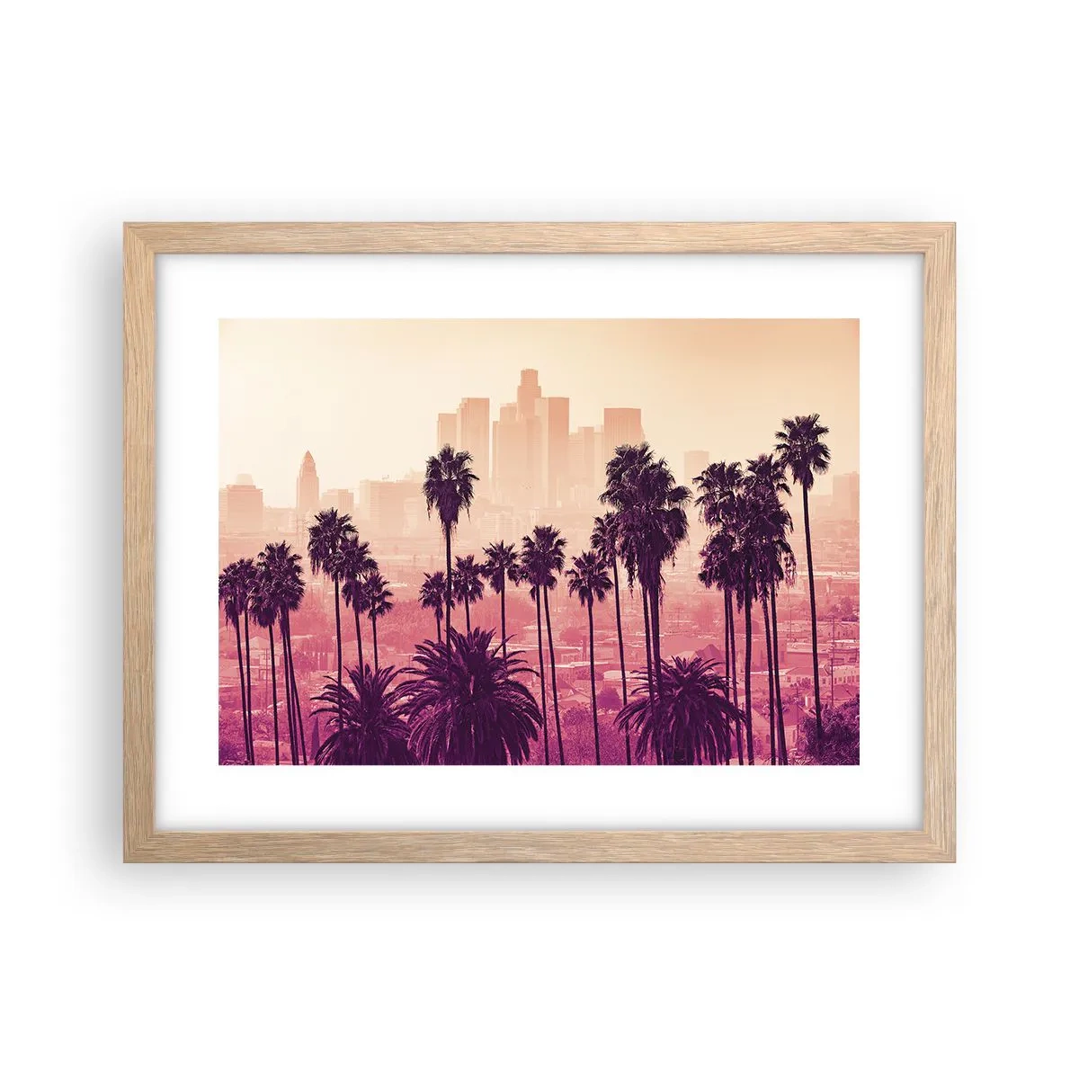 Plakat i ramme af lyst egetræ - Landskab i Californien - 40x30 cm