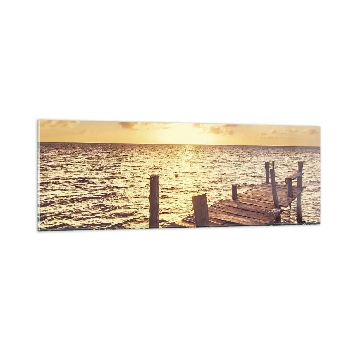 Billede på glas - Gyldent land af blidhed - 90x30 cm