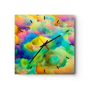 Vægur, Uret - Regnbuefnug - 30x30 cm