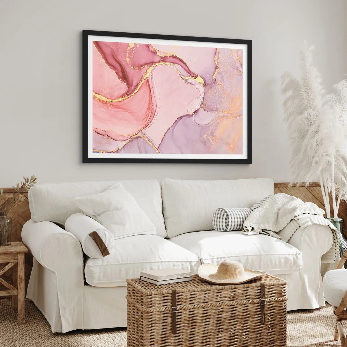 Plakat i sort ramme - Et kærtegn af farver - 91x61 cm