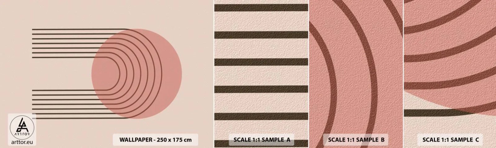 Prøve Fototapet Selvklæbende Deluxe Sticker - Uimodståelig tiltrækningskraft - Abstraktion, Stykke, Moderne kunst. - 100x30 cm