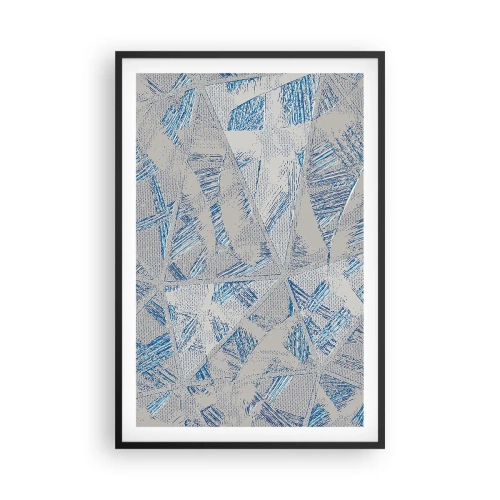 Plakat i sort ramme - I en gråblå labyrint - 61x91 cm