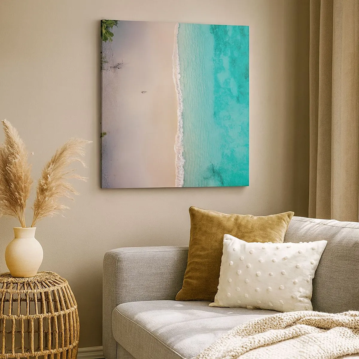 Lærredstryk - Billede på lærred - Paradis strand - 30x30 cm