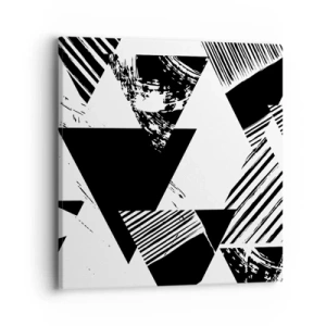 Lærredstryk - Billede på lærred - Regn af trekanter - 40x40 cm