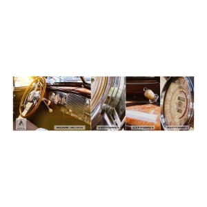 Prøve Fototapet Premium Sand - Et pust af luksus fra fortiden - Veteranbil, Automotive, Dashboard - 100x30 cm