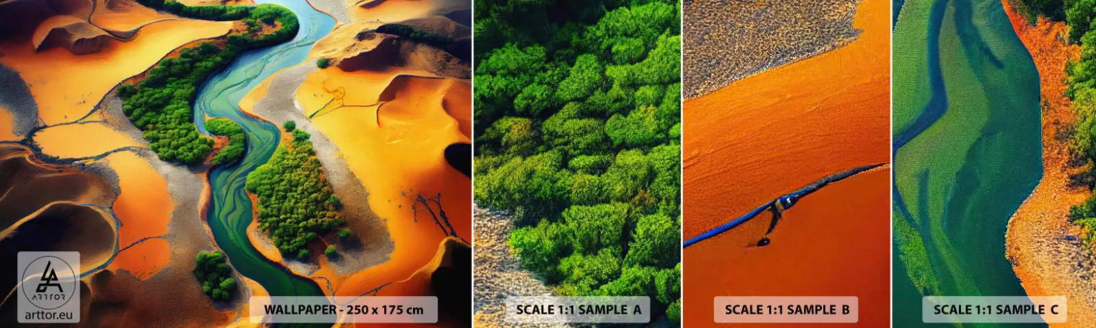 Fototapet Prøve Standard Eco - Livgivende flod - Landskab, Natur, flod - 100x30 cm