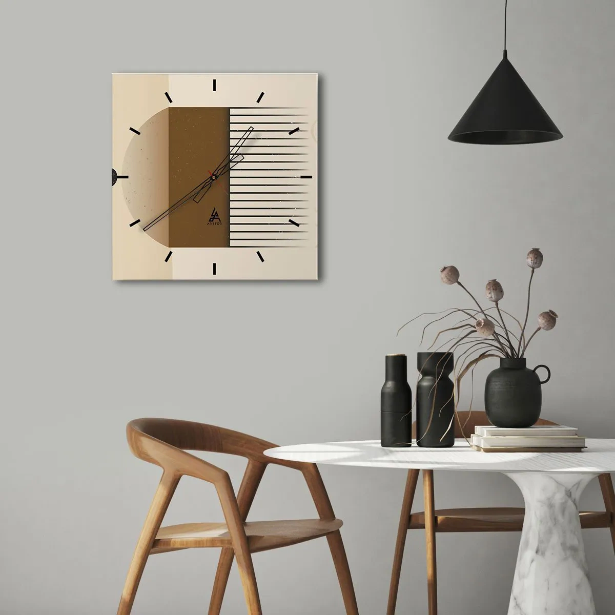 Vægur, Uret - Forskellige stater - 30x30 cm