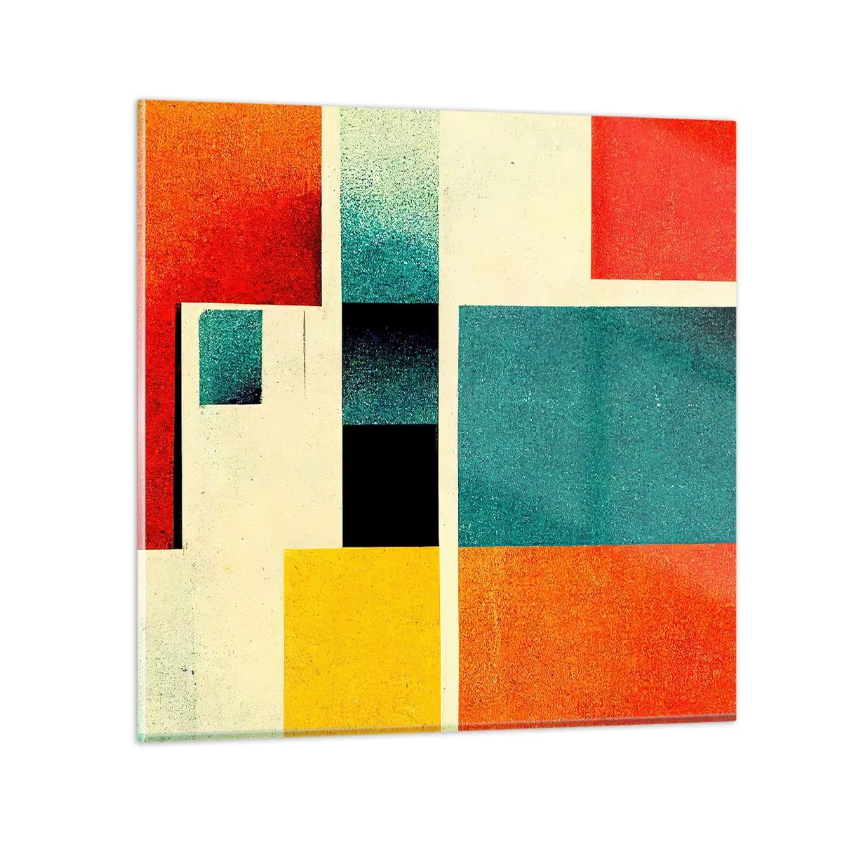 Billede på glas - Geometrisk abstraktion - god energi - 30x30 cm