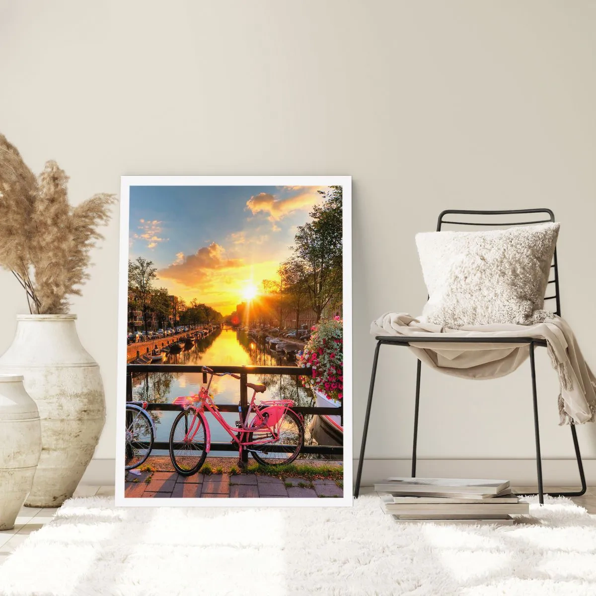 Plakat - Forårsmorgen i Amsterdam - 50x70 cm